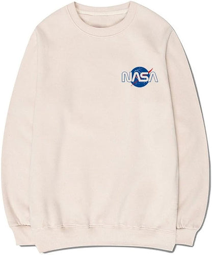 CORIRESHA Teen NASA Printed Crewneck Long Sleeve Casual Fashion Pullover Sweatshirt