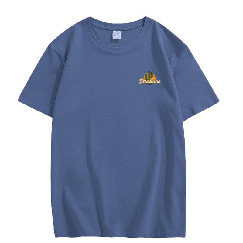 CORIRESHA Vintage Cactus Sunshine Graphic Crewneck Short Sleeves Casual Teen T-Shirts