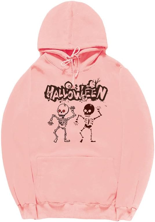 CORIRESHA Adolescente Halloween Esqueleto Sudadera con capucha Casual Cordón Y2K Estética Gótica Sudadera