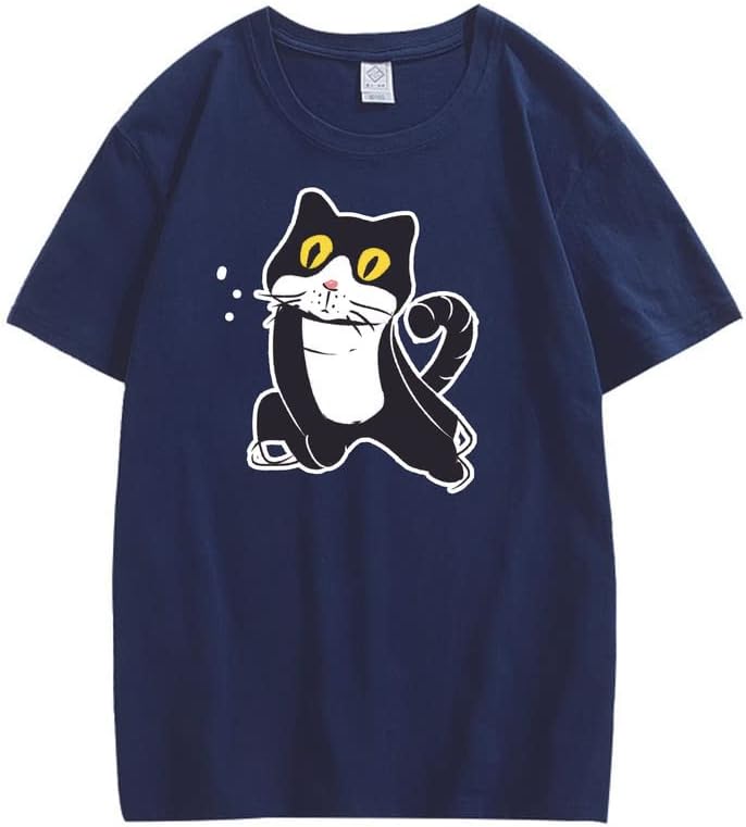 CORIRESHA Camiseta de gato lindo casual cuello redondo manga corta verano básico algodón tops
