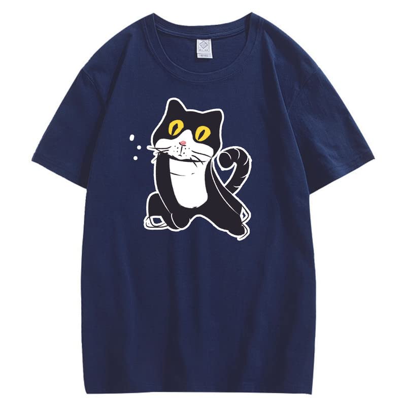 CORIRESHA Camiseta de gato lindo casual cuello redondo manga corta verano básico algodón tops