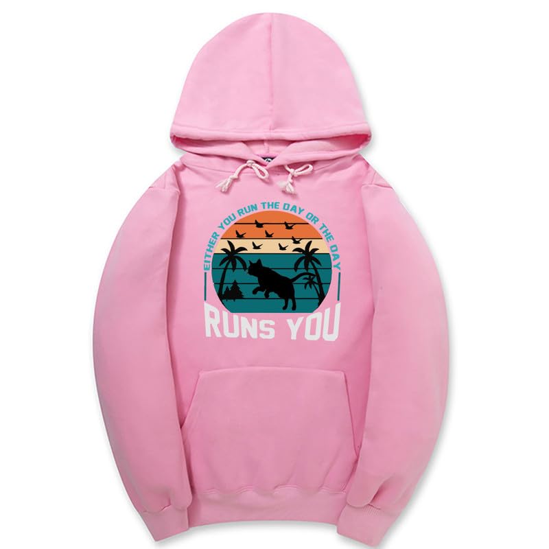 CORIRESHA - Sudadera con capucha para mujer, estilo vintage, de gato, gaviota, de manga larga, con cordón, informal, de algodón