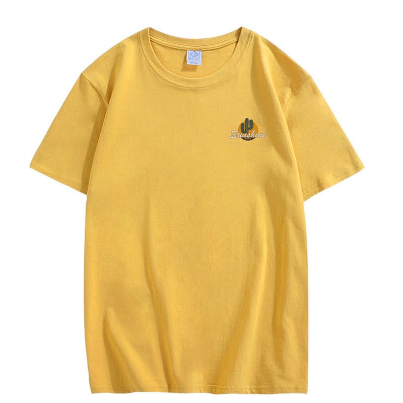 CORIRESHA Vintage Cactus Sunshine Graphic Crewneck Short Sleeves Casual Teen T-Shirts