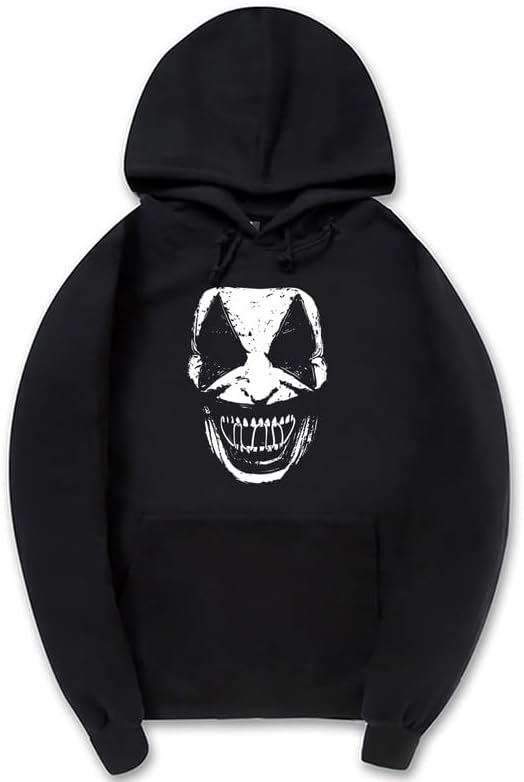 CORIRESHA Halloween Joker Sudadera con capucha de manga larga con cordón informal suave sudadera unisex