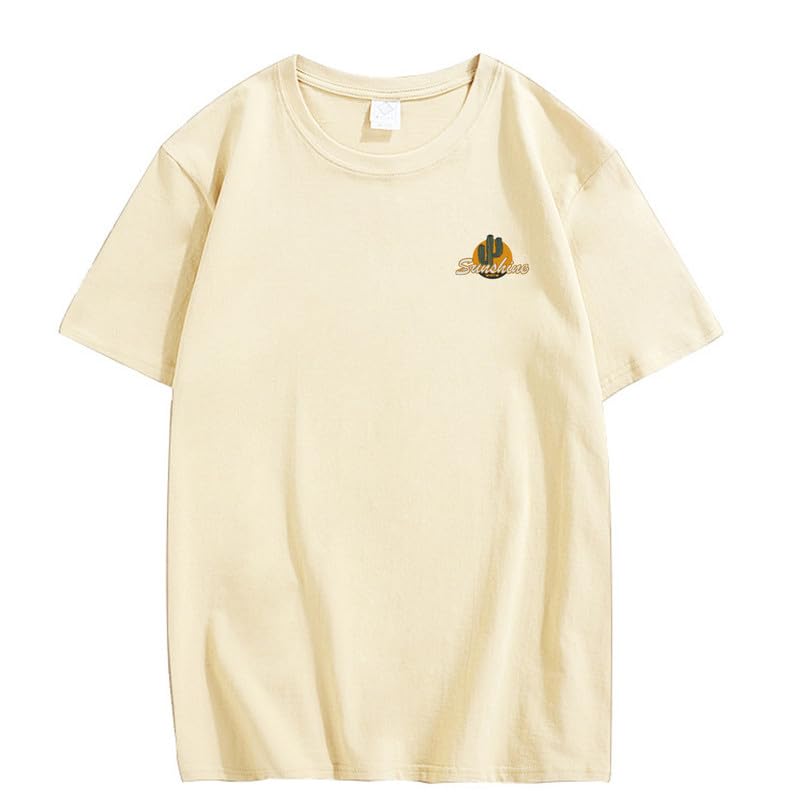CORIRESHA Vintage Cactus Sunshine Graphic Crewneck Short Sleeves Casual Teen T-Shirts