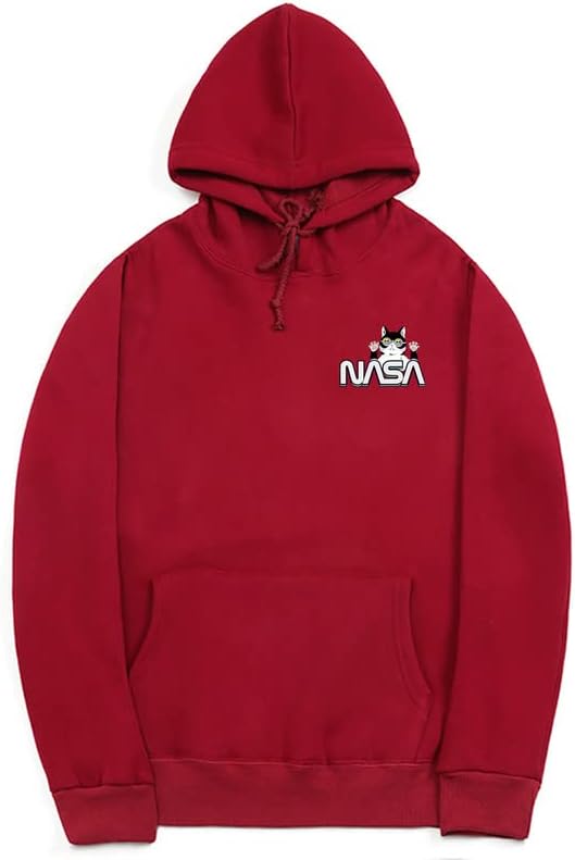 CORIRESHA Sudadera con capucha de la NASA para adolescentes, informal, de manga larga, con cordón, acogedora, para amantes de los gatos, linda sudadera