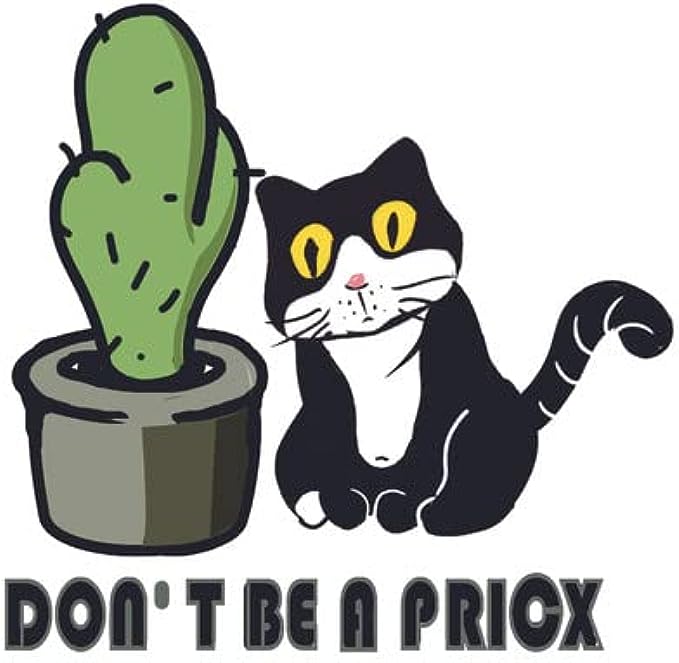 CORIRESHA Funny Black and White Cats Cactus T-Shirts Casual Summer Teens Kawaii Clothing