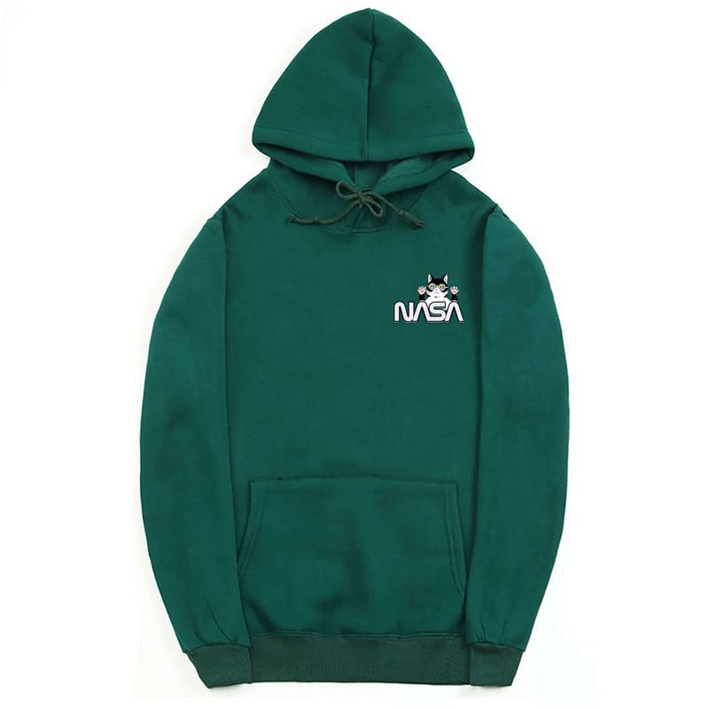 CORIRESHA Sudadera con capucha de la NASA para adolescentes, informal, de manga larga, con cordón, acogedora, para amantes de los gatos, linda sudadera
