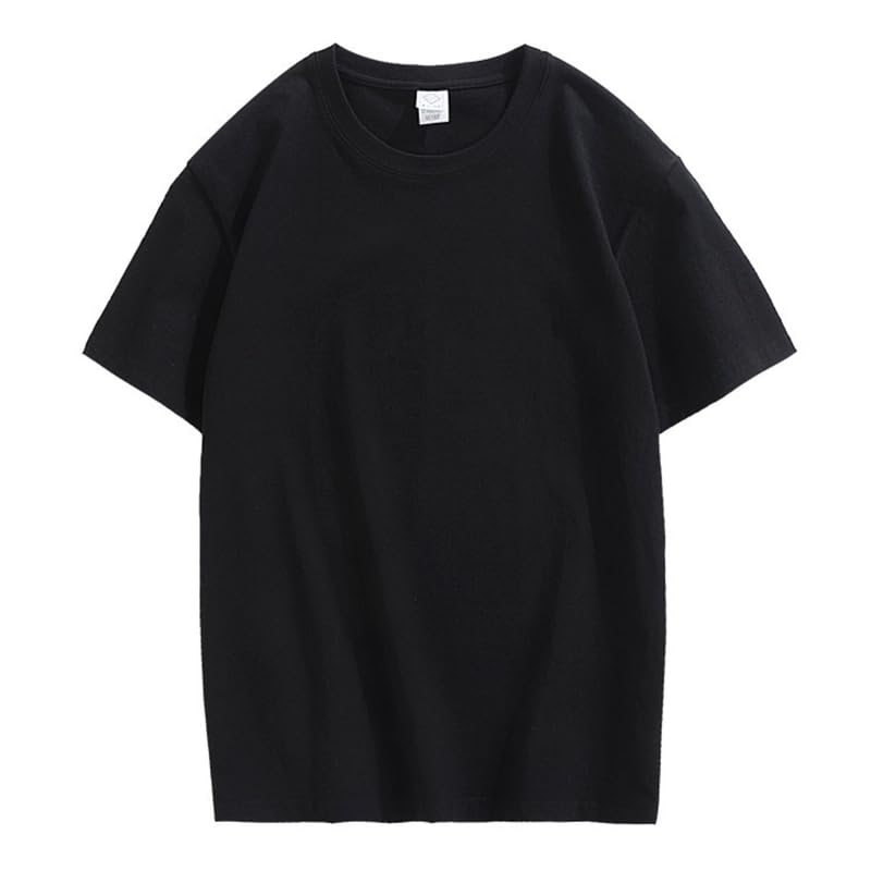 CORIRESHA Unisex Back Letter Print Casual Crewneck Short Sleeve Loose Summer T-Shirt