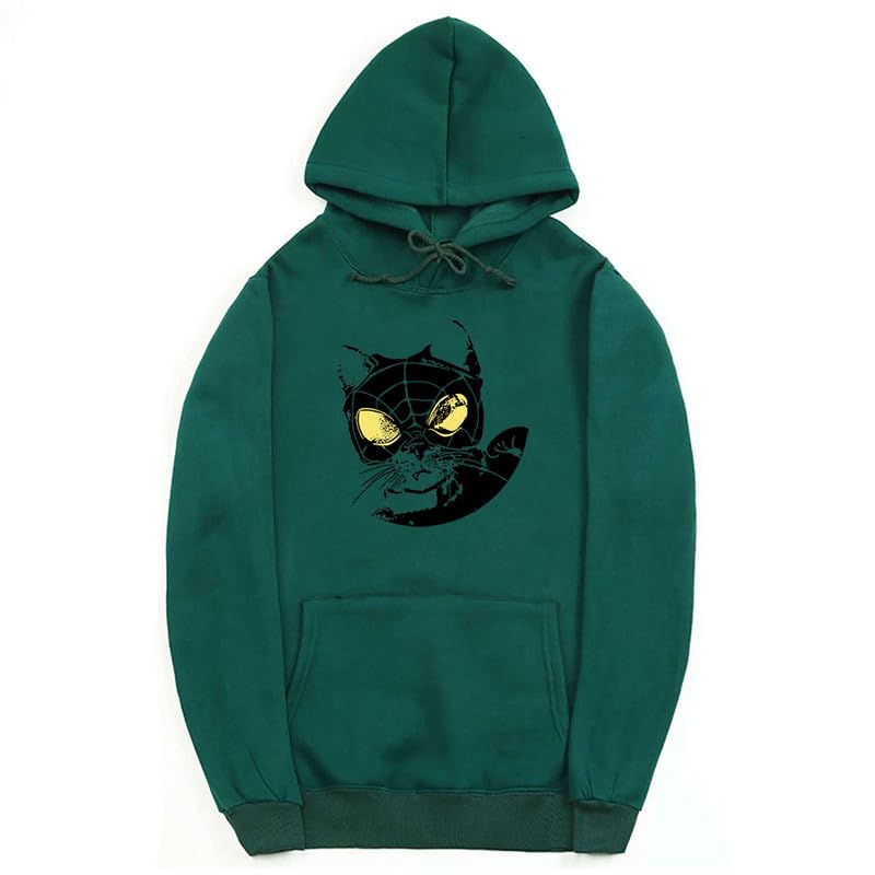 CORIRESHA Sudadera con capucha para amantes de los gatos adolescentes, manga larga, con cordón, informal, Y2K, telaraña