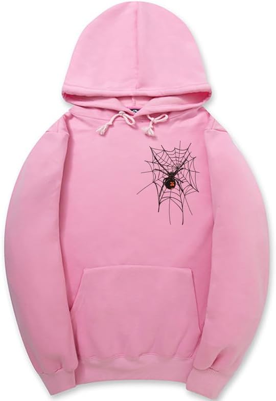 CORIRESHA Sudadera unisex con capucha de telaraña de Halloween, manga larga, con cordón, casual, estética Y2K