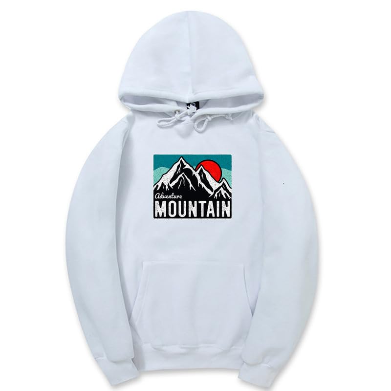 CORIRESHA Women's Vintage Mountain Graphic Hoodie Casual Long Sleeve Drawstring Basic Sun Sweatshirt