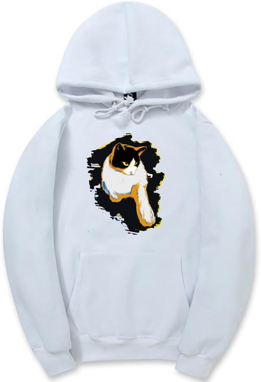 CORIRESHA Women's Teen Cute Cat Hoodie Long Sleeve Drawstring Casual Cotton Sweatshirt