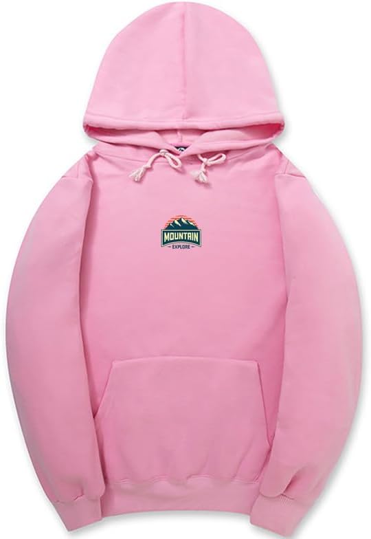 CORIRESHA Unisex Retro Mountain Hoodie Casual Long Sleeve Drawstring Pocket Sun Sweatshirt