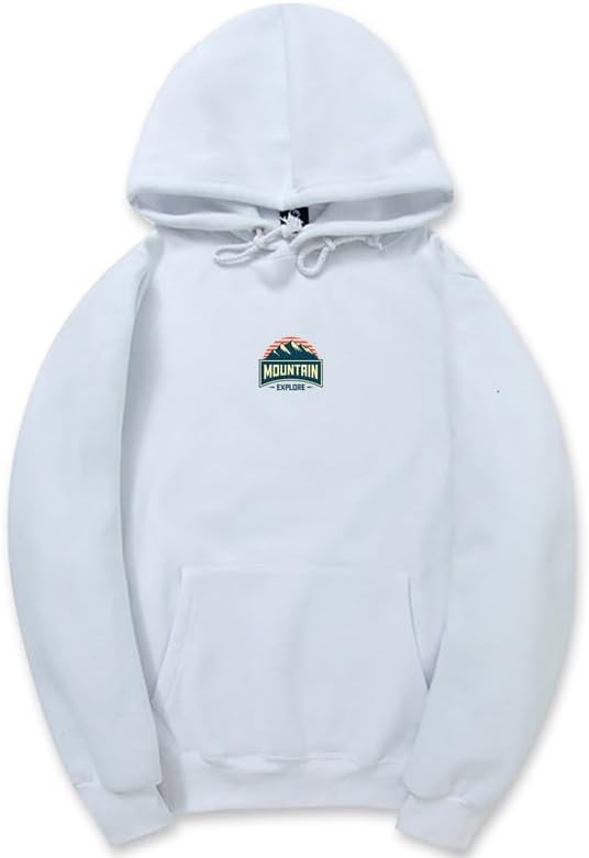 CORIRESHA Unisex Retro Mountain Hoodie Casual Long Sleeve Drawstring Pocket Sun Sweatshirt
