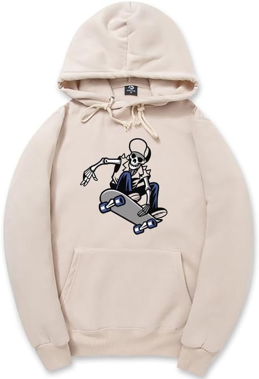 CORIRESHA Skateboard Skeleton Hoodie Long Sleeve Drawstring Gothic Y2k Aesthetic Sweatshirt
