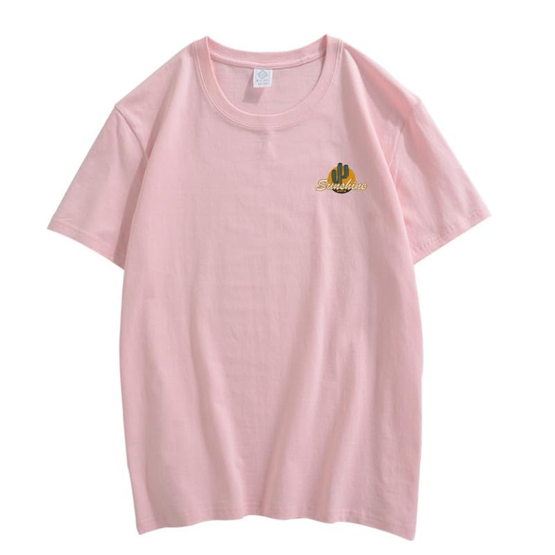 CORIRESHA Vintage Cactus Sunshine Graphic Crewneck Short Sleeves Casual Teen T-Shirts