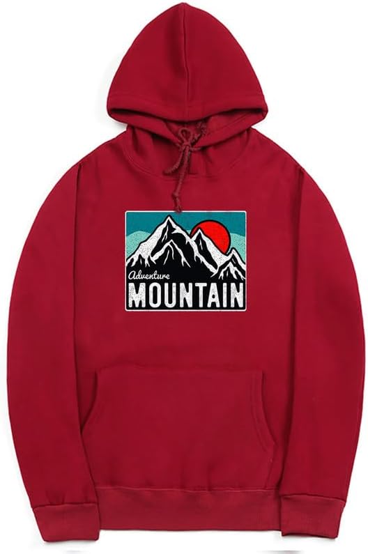 CORIRESHA Women's Vintage Mountain Graphic Hoodie Casual Long Sleeve Drawstring Basic Sun Sweatshirt
