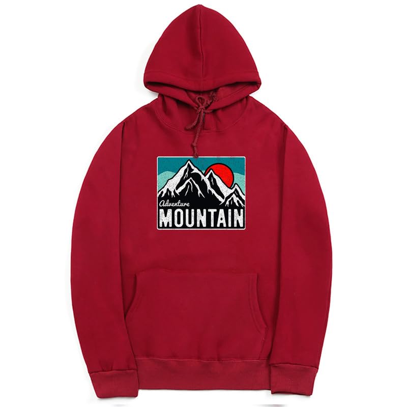 CORIRESHA Women's Vintage Mountain Graphic Hoodie Casual Long Sleeve Drawstring Basic Sun Sweatshirt