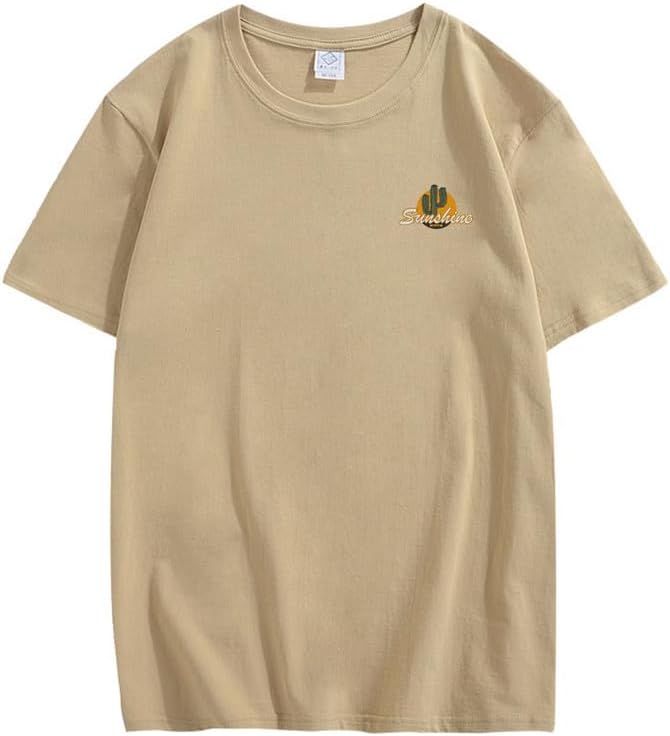 CORIRESHA Vintage Cactus Sunshine Graphic Crewneck Short Sleeves Casual Teen T-Shirts