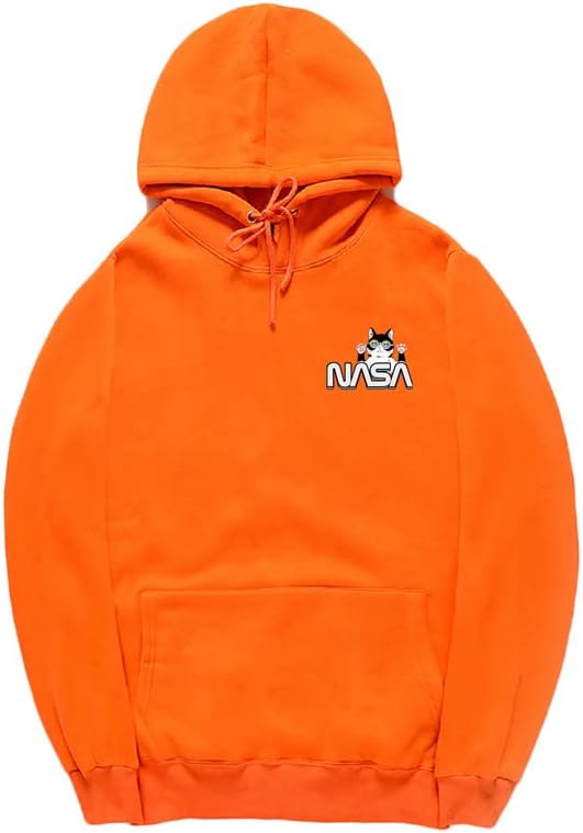 CORIRESHA Sudadera con capucha de la NASA para adolescentes, informal, de manga larga, con cordón, acogedora, para amantes de los gatos, linda sudadera