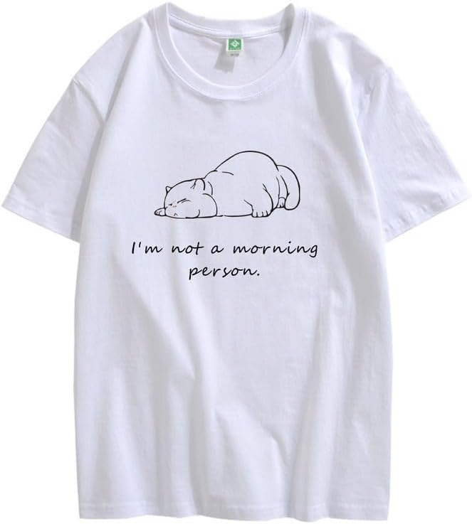 CORIRESHA Camiseta informal de manga corta con cuello redondo y letras personalizadas para adolescentes