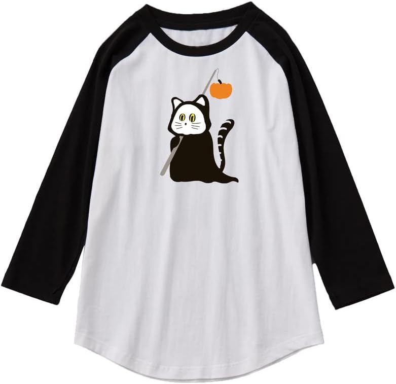 CORIRESHA Men's Halloween Costume Ghost Pumpkin Pattern Funny Contrast T-Shirt