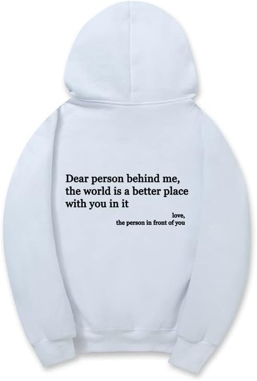 CORIRESHA Teen's You Are Enough Hoodie Dear Person Behind Me Letters Sweatshirt