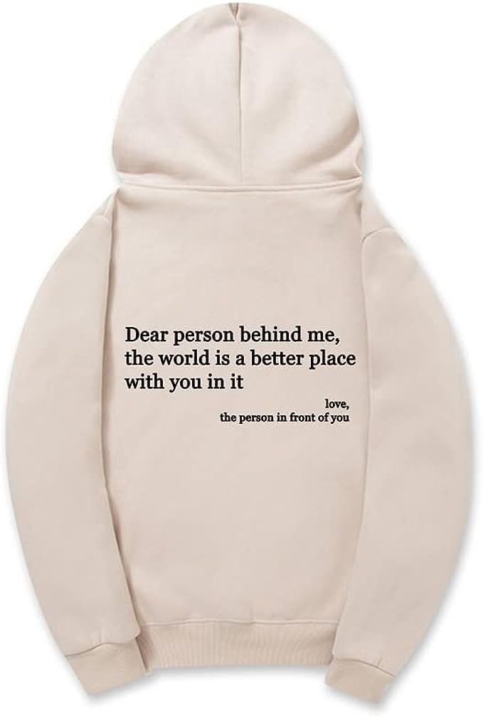 CORIRESHA Teen's You Are Enough Hoodie Dear Person Behind Me Letters Sweatshirt