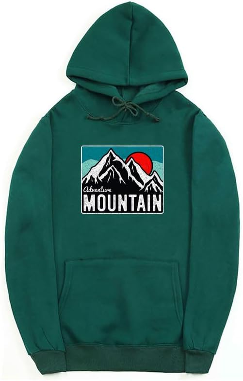 CORIRESHA Women's Vintage Mountain Graphic Hoodie Casual Long Sleeve Drawstring Basic Sun Sweatshirt