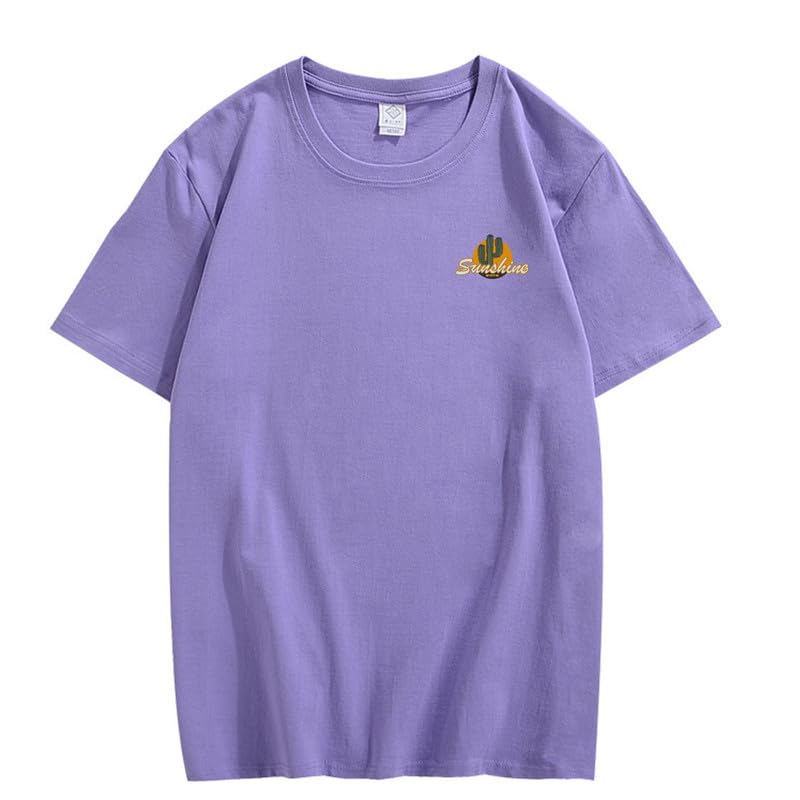 CORIRESHA Vintage Cactus Sunshine Graphic Crewneck Short Sleeves Casual Teen T-Shirts