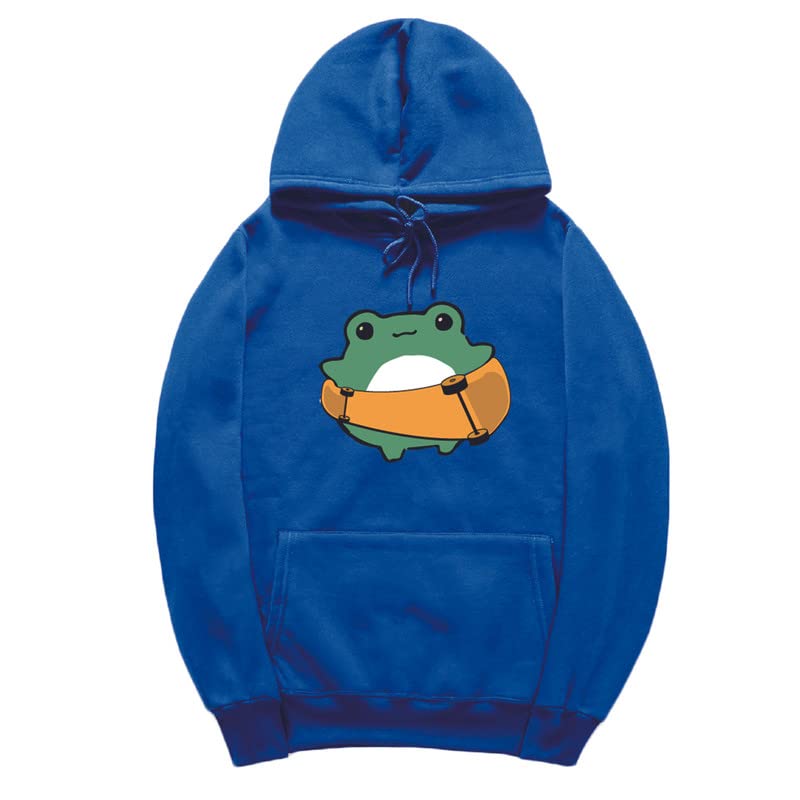 CORIRESHA Women's Cute Frog Hoodie Skateboard Soft Cozy Cotton Drawstring Sweatshirt