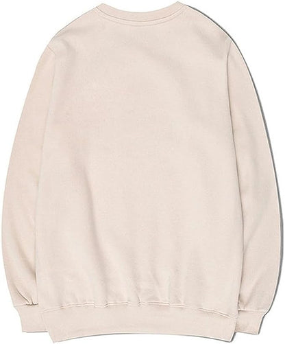 CORIRESHA Teen Funny Running Cat Crew Neck Long Sleeve Soft Cotton Cute Sweatshirt