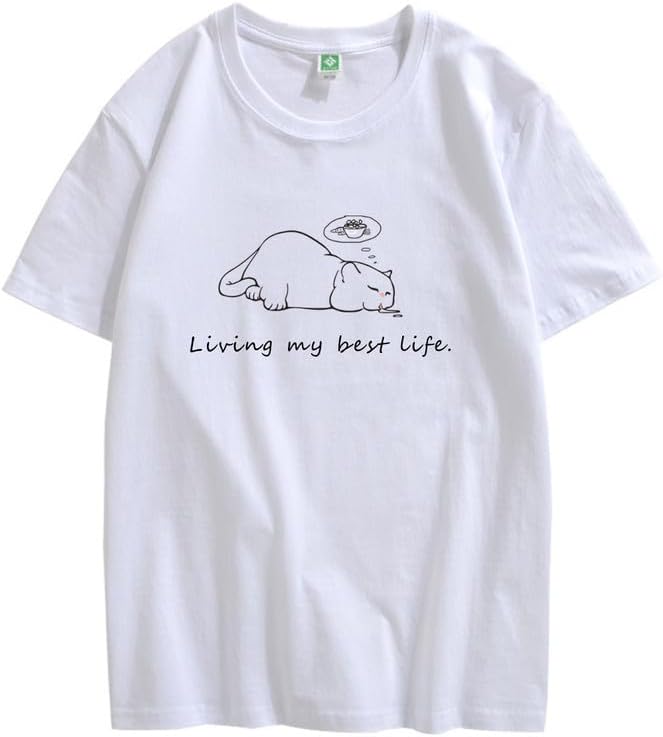 CORIRESHA Camisetas unisex con cuello redondo y manga corta con letras lindas