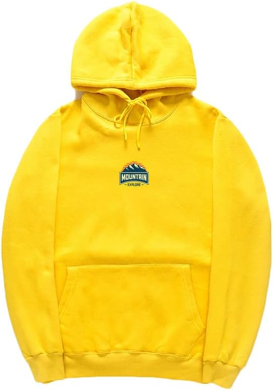 CORIRESHA Unisex Retro Mountain Hoodie Casual Long Sleeve Drawstring Pocket Sun Sweatshirt