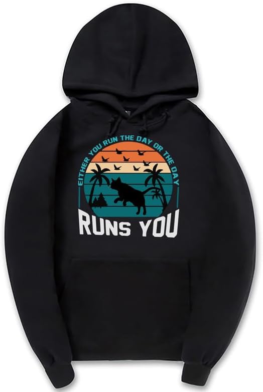 CORIRESHA - Sudadera con capucha para mujer, estilo vintage, de gato, gaviota, de manga larga, con cordón, informal, de algodón