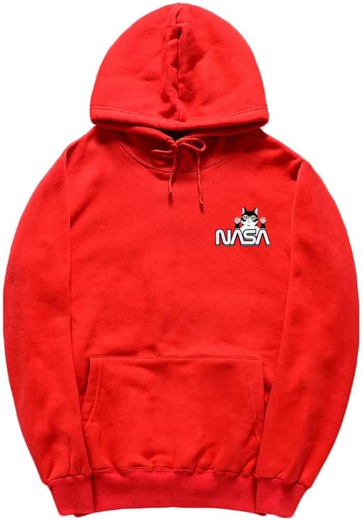 CORIRESHA Sudadera con capucha de la NASA para adolescentes, informal, de manga larga, con cordón, acogedora, para amantes de los gatos, linda sudadera