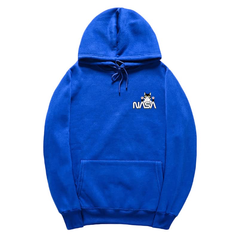 CORIRESHA Sudadera con capucha de la NASA para adolescentes, informal, de manga larga, con cordón, acogedora, para amantes de los gatos, linda sudadera