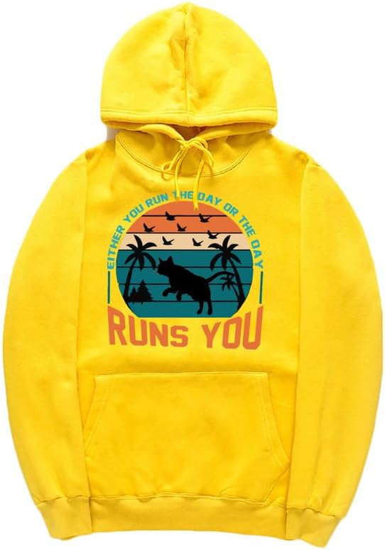 CORIRESHA - Sudadera con capucha para mujer, estilo vintage, de gato, gaviota, de manga larga, con cordón, informal, de algodón