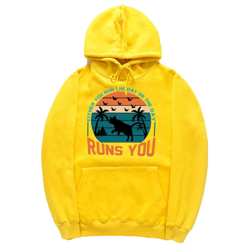 CORIRESHA - Sudadera con capucha para mujer, estilo vintage, de gato, gaviota, de manga larga, con cordón, informal, de algodón