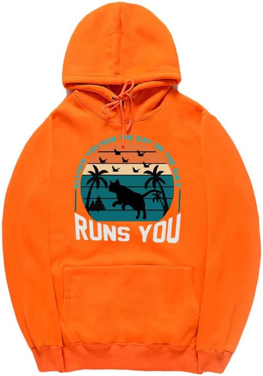 CORIRESHA - Sudadera con capucha para mujer, estilo vintage, de gato, gaviota, de manga larga, con cordón, informal, de algodón