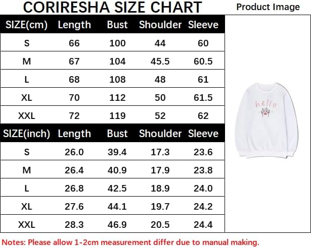 CORIRESHA Cat Paw Graphic Crewneck Long Sleeve Kawaii Cute Letter Sweatshirt