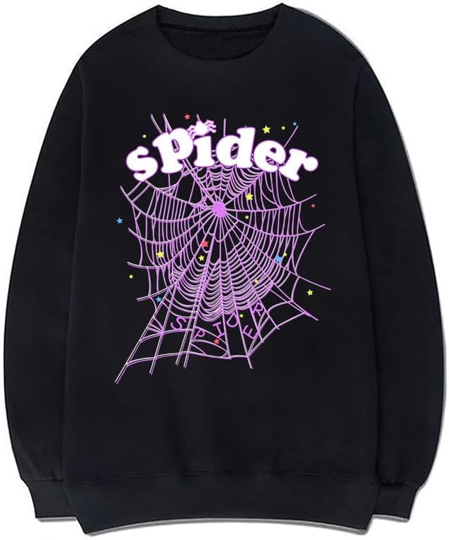 CORIRESHA Sudadera de tela de araña con cuello redondo y manga larga para mujer