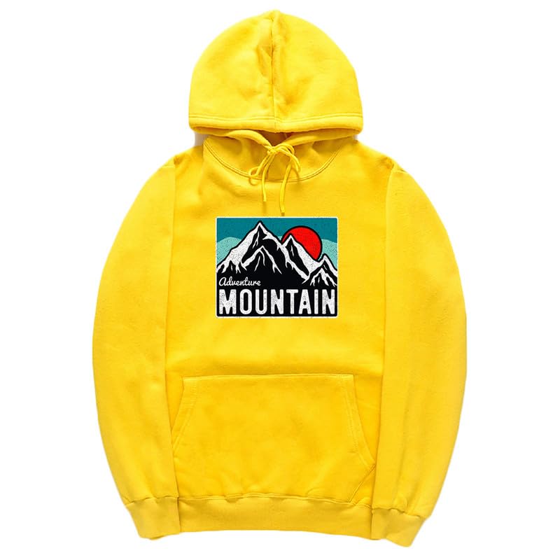 CORIRESHA Women's Vintage Mountain Graphic Hoodie Casual Long Sleeve Drawstring Basic Sun Sweatshirt