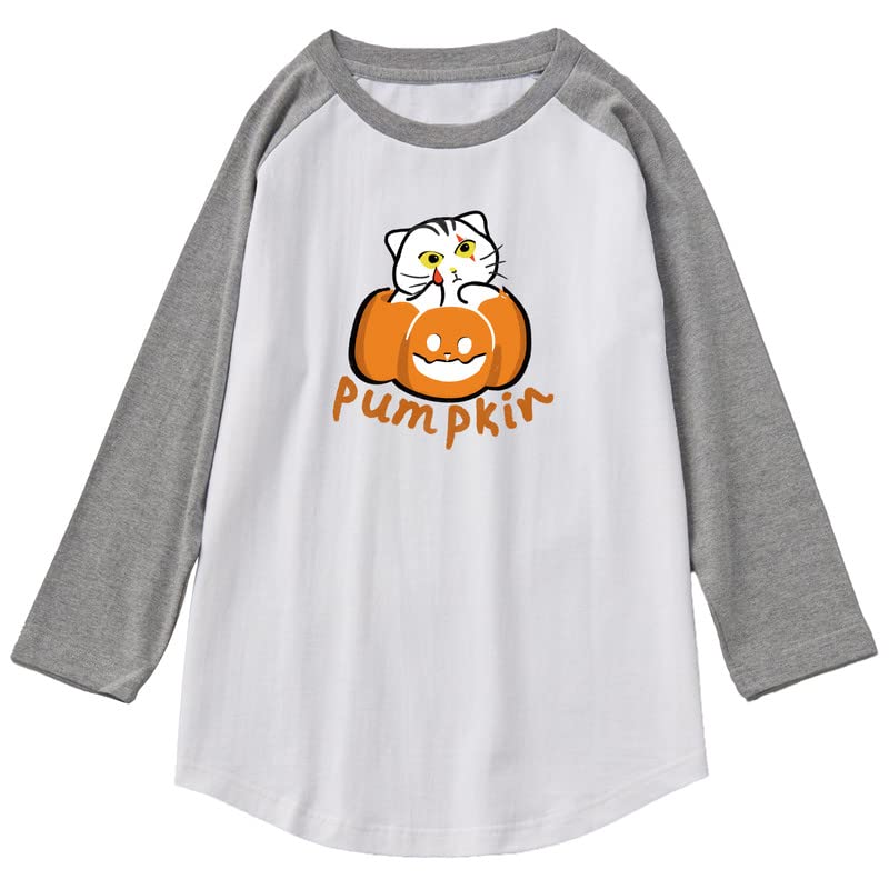 CORIRESHA Funny Cats Pumpkin T-Shirt 3/4 Raglan Sleeves Unisex Halloween Costume