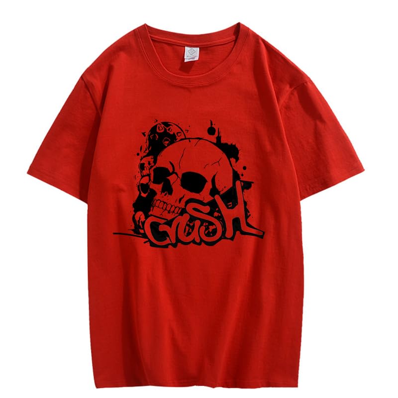 CORIRESHA Teen Skull Y2K Graphic Crewneck Short Sleeve Cotton Halloween Gothic T-Shirt