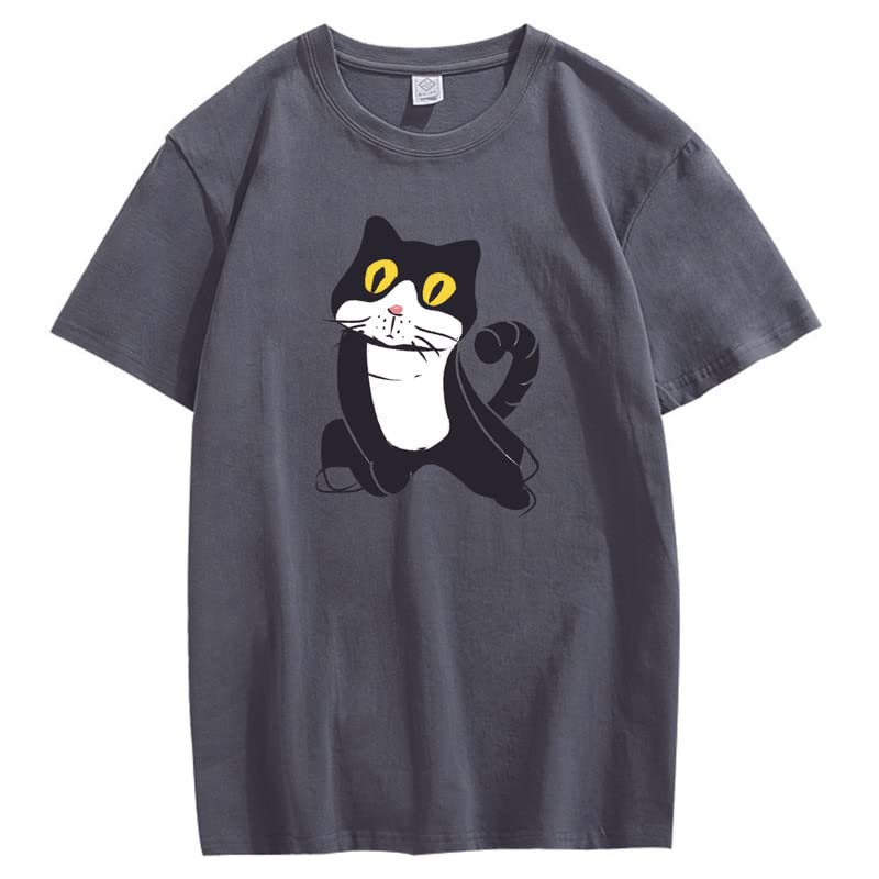 CORIRESHA Camiseta de gato lindo casual cuello redondo manga corta verano básico algodón tops