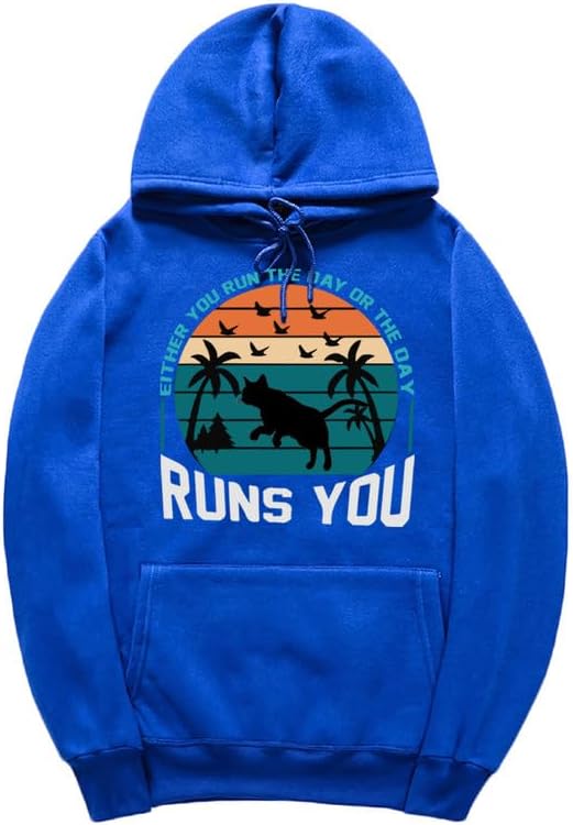 CORIRESHA - Sudadera con capucha para mujer, estilo vintage, de gato, gaviota, de manga larga, con cordón, informal, de algodón