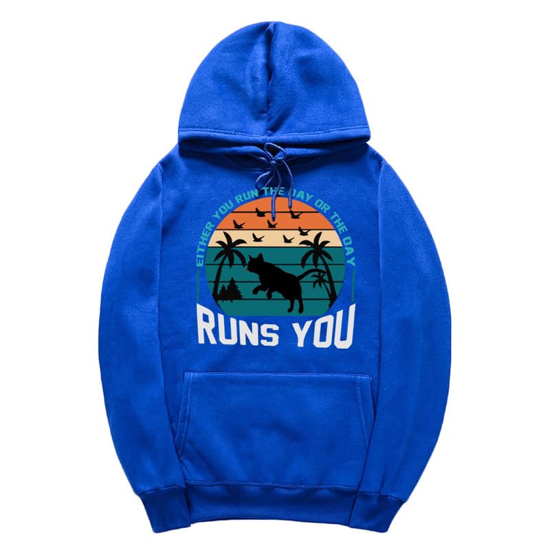 CORIRESHA - Sudadera con capucha para mujer, estilo vintage, de gato, gaviota, de manga larga, con cordón, informal, de algodón