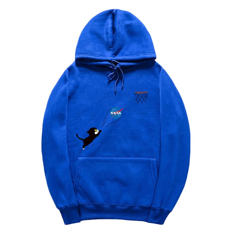 CORIRESHA Adolescente Lindo Gato Sudadera con capucha Manga Larga Cordón Algodón Casual NASA Sudadera